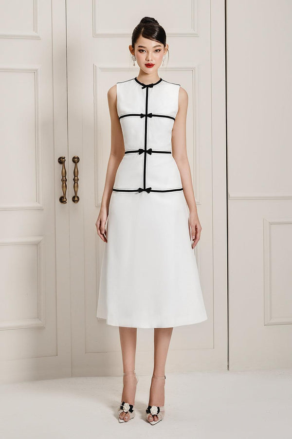 Destiny A-line Sleeveless Linen Cotton Midi Dress - MEAN BLVD