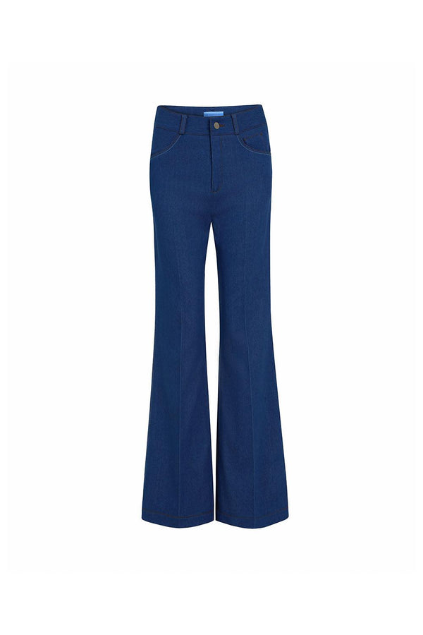 Devon Straight Front Zipper Cotton Denim Floor Length Pants - MEAN BLVD