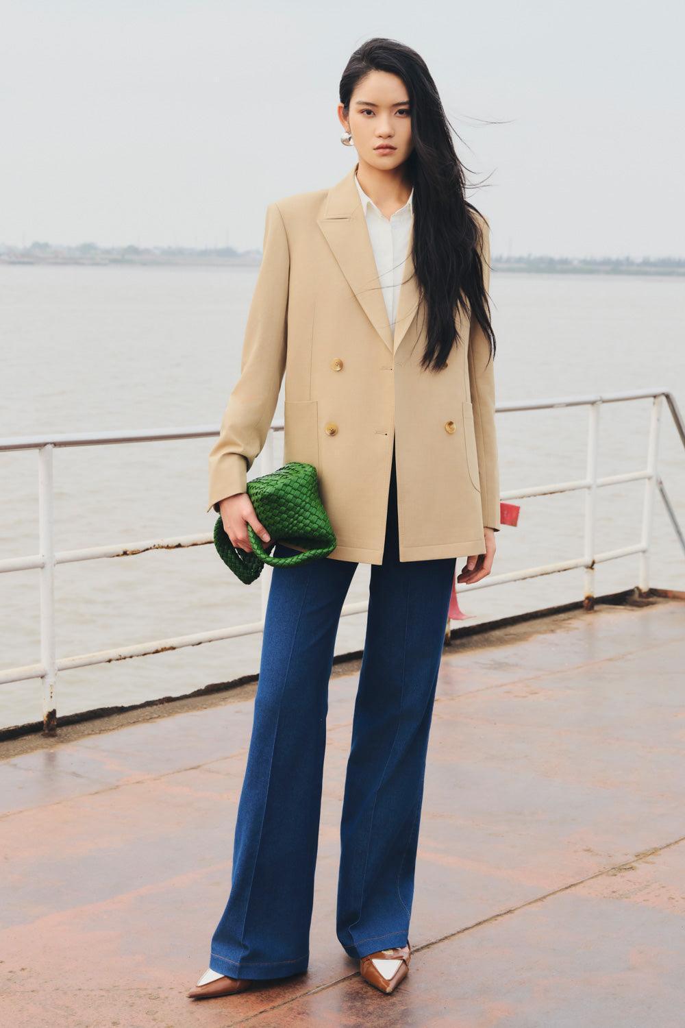 Devon Straight Front Zipper Cotton Denim Floor Length Pants - MEAN BLVD