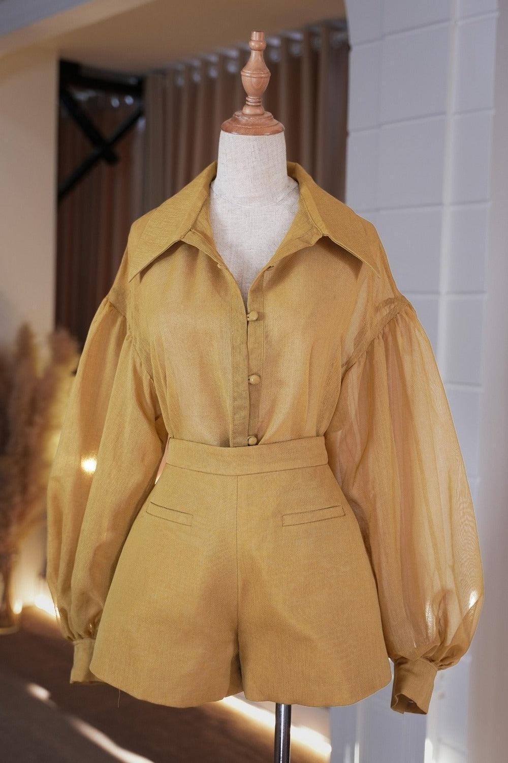 Dhara A-line Welt Pocket Silk Organza Mini Shorts - MEAN BLVD