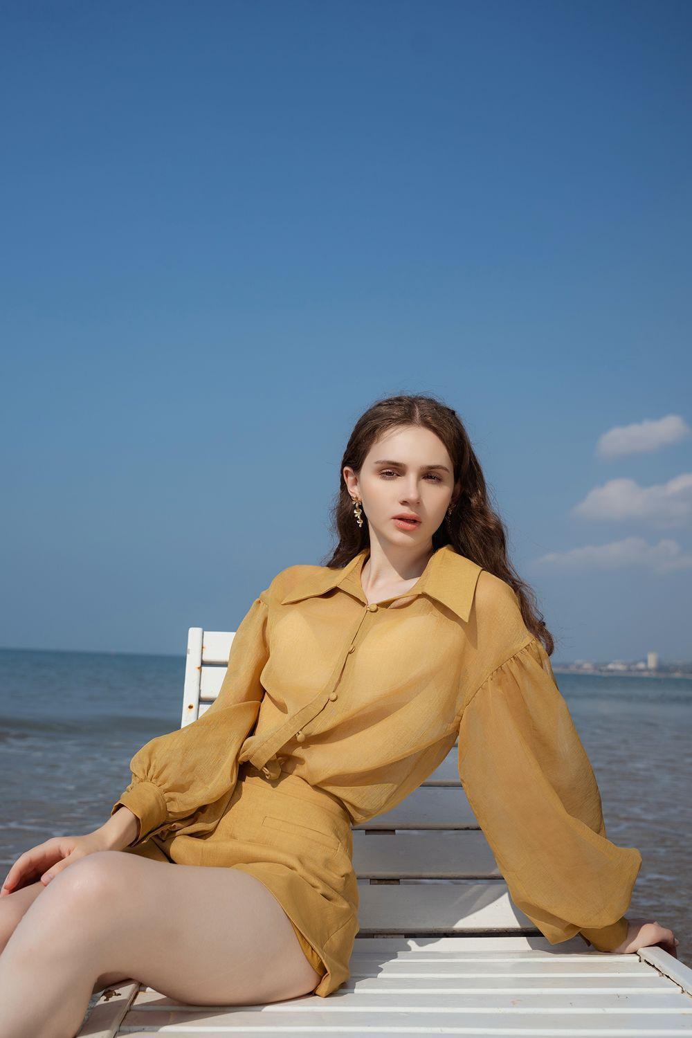 Dhara Straight Bishop Sleeved Organza Shirt - MEAN BLVD