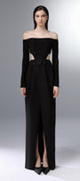 Diablo Slit Off-Shoulder Polycotton Floor Length Dress - MEAN BLVD