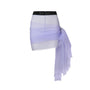 Diana Asymmetric Draped Mesh Mini Skirt - MEAN BLVD