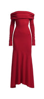 Diana Mermaid Off-Shoulder Jersey Maxi Dress - MEAN BLVD
