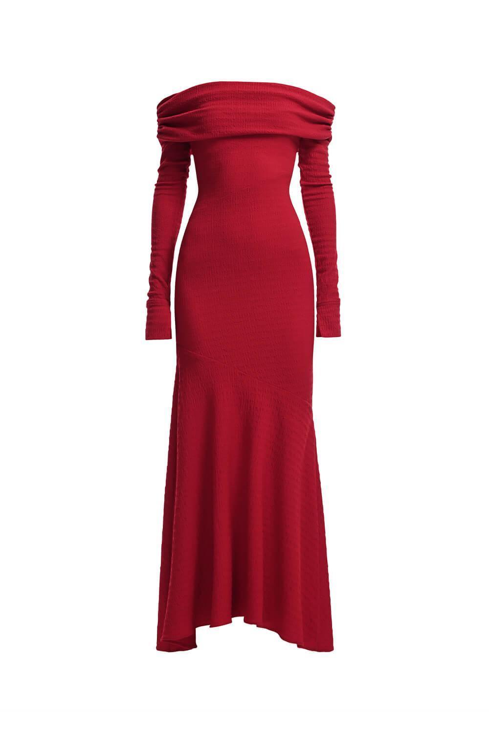Diana Mermaid Off-Shoulder Jersey Maxi Dress - MEAN BLVD