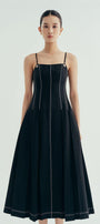 Diana Pleated Camisole Twill Midi Dress - MEAN BLVD