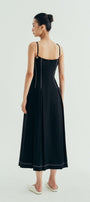 Diana Pleated Camisole Twill Midi Dress - MEAN BLVD
