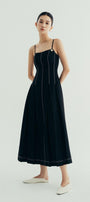 Diana Pleated Camisole Twill Midi Dress - MEAN BLVD