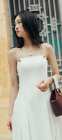 Diana Pleated Camisole Twill Midi Dress - MEAN BLVD