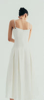 Diana Pleated Camisole Twill Midi Dress - MEAN BLVD