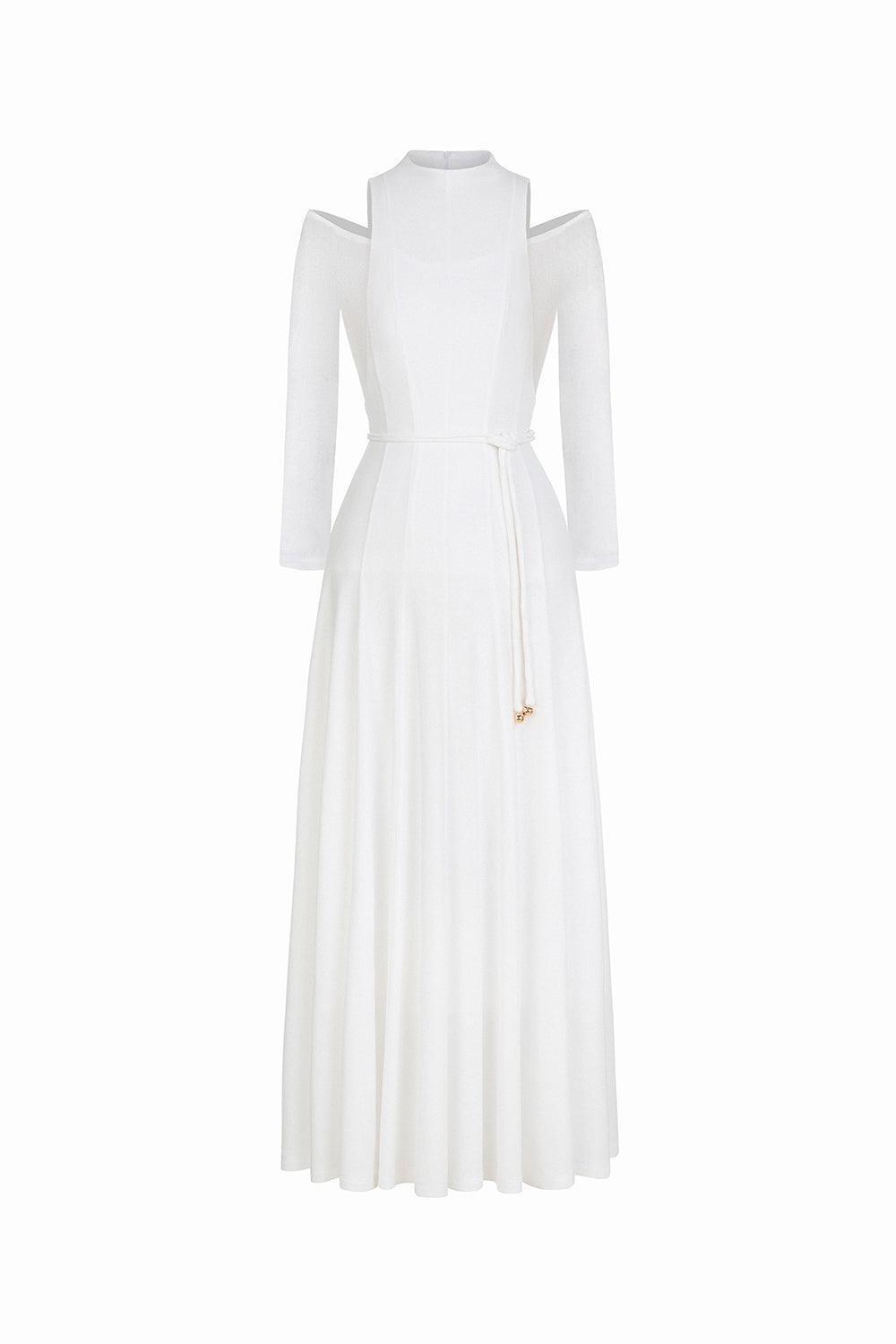 Diep A-line Draped Wool Ankle Length Dress - MEAN BLVD