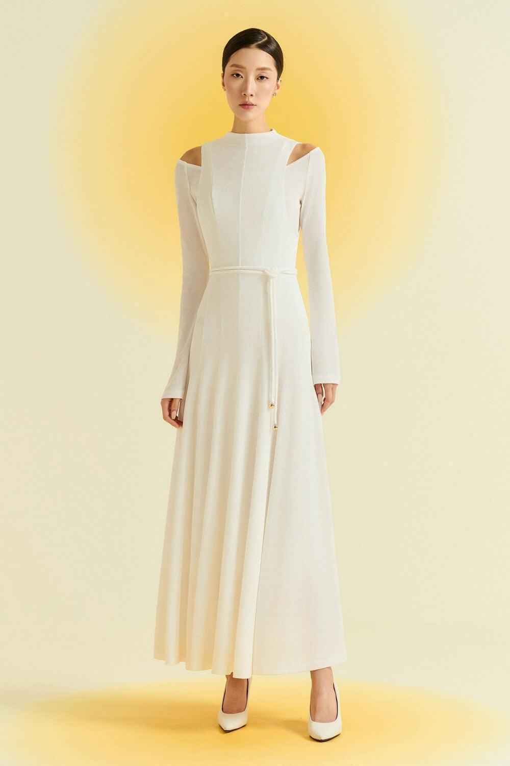 Diep A-line Draped Wool Ankle Length Dress - MEAN BLVD