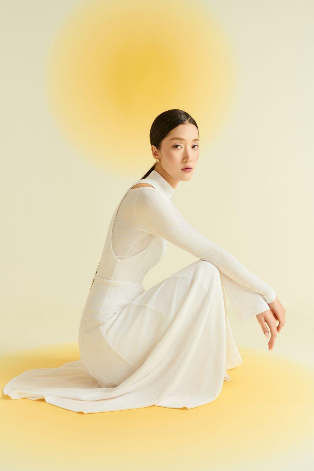 Diep A-line Draped Wool Ankle Length Dress - MEAN BLVD