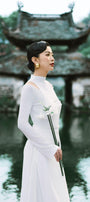 Diep Sheath Cold Shoulder Sleeved Wool Calf Length Ao Dai - MEAN BLVD