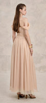 Dilana A-line Pleated Chest Chiffon Ankle Length Dress - MEAN BLVD