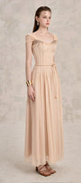 Dilana A-line Pleated Chest Chiffon Ankle Length Dress - MEAN BLVD