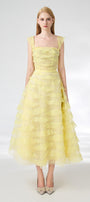 Dillon Fit and Flare Square Neck Organza Midi Dress - MEAN BLVD