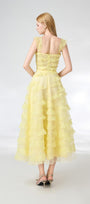 Dillon Fit and Flare Square Neck Organza Midi Dress - MEAN BLVD