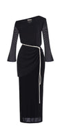 Dinh Tran Sheath Asymmetric Shoulder Spandex Maxi Dress - MEAN BLVD