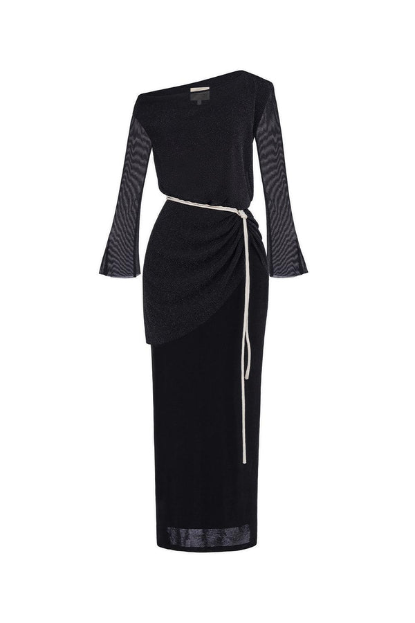 Dinh Tran Sheath Asymmetric Shoulder Spandex Maxi Dress - MEAN BLVD