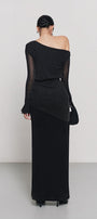 Dinh Tran Sheath Asymmetric Shoulder Spandex Maxi Dress - MEAN BLVD