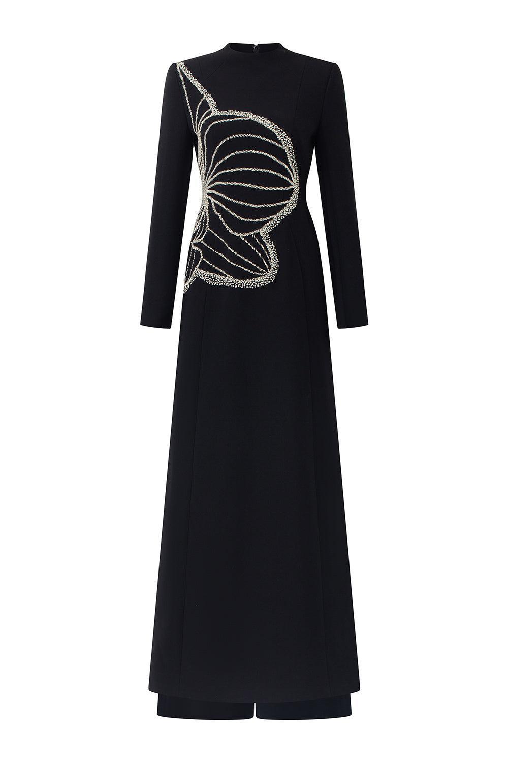 Distnx A-line Back Zipper Velvet Satin Floor Length Ao Dai - MEAN BLVD