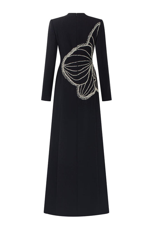 Distnx A-line Back Zipper Velvet Satin Maxi Dress - MEAN BLVD