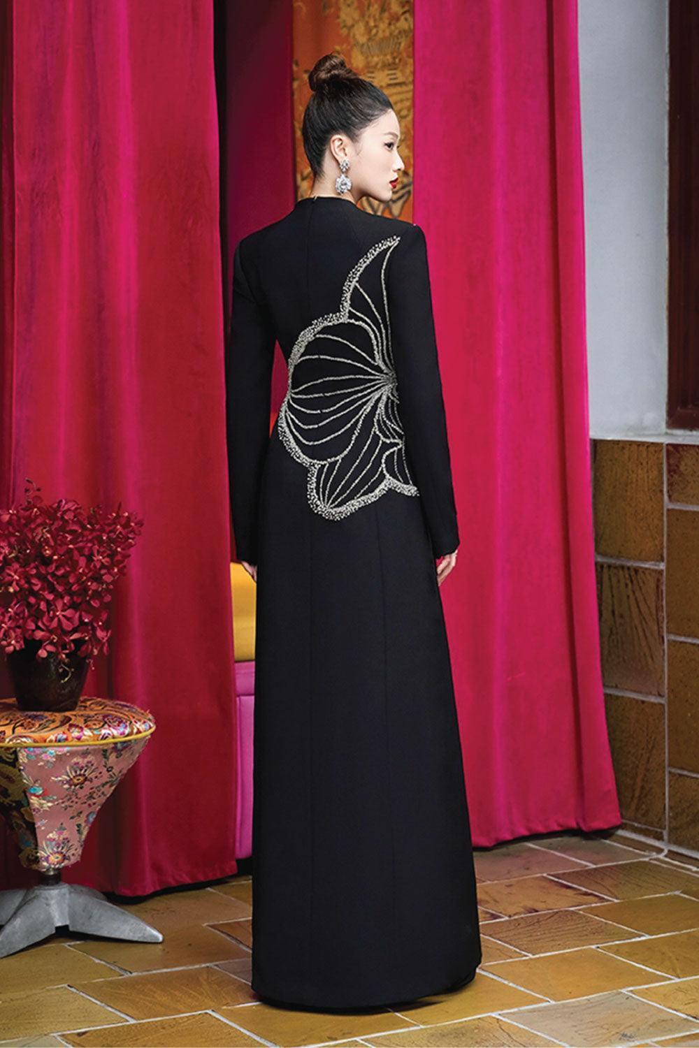 Distnx A-line Back Zipper Velvet Satin Maxi Dress - MEAN BLVD