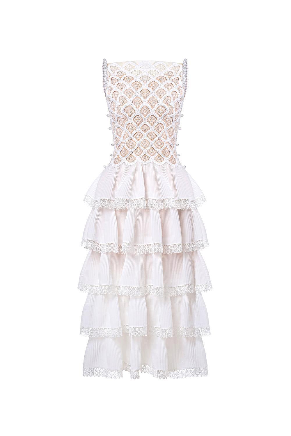Diva Layered Sleeveless Lace Midi Dress - MEAN BLVD