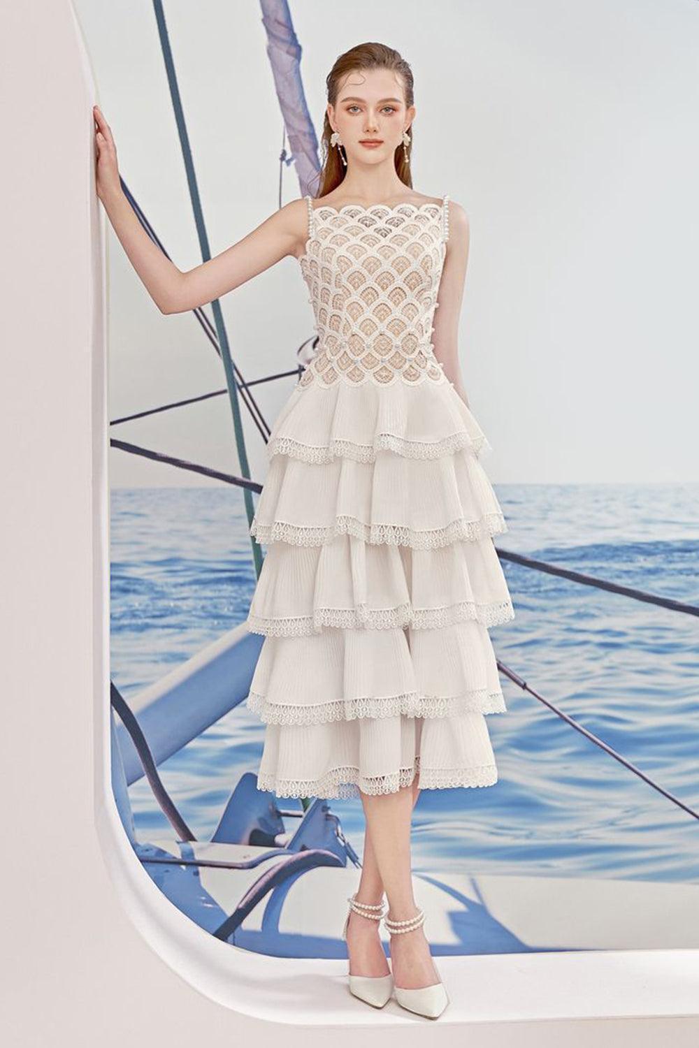 Diva Layered Sleeveless Lace Midi Dress - MEAN BLVD