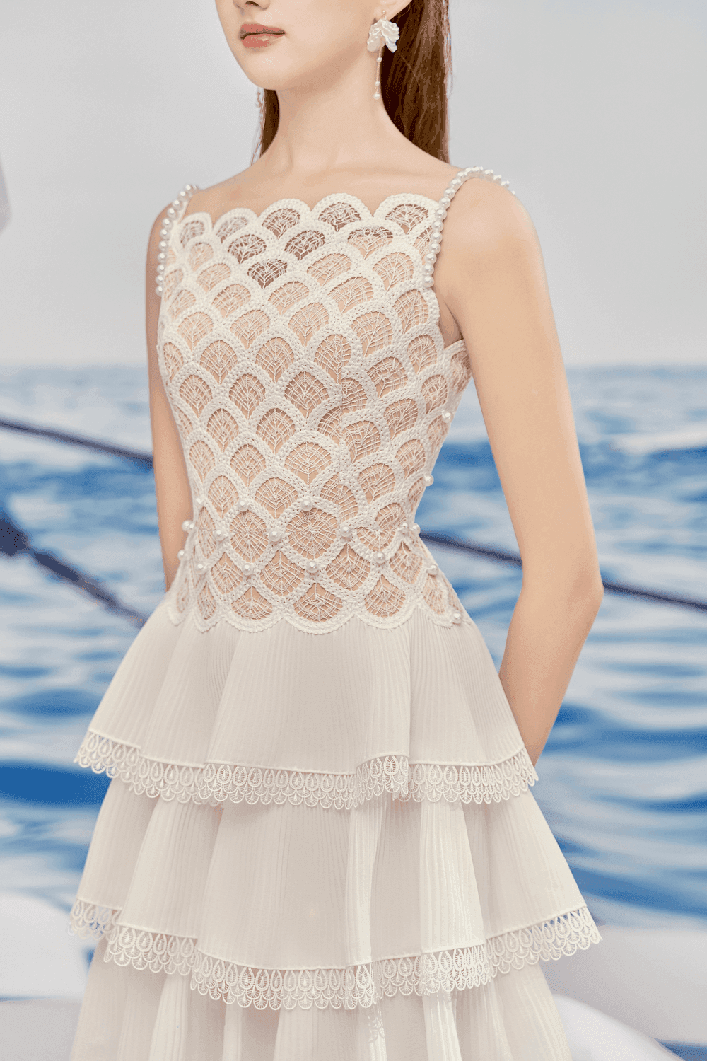 Diva Layered Sleeveless Lace Midi Dress - MEAN BLVD