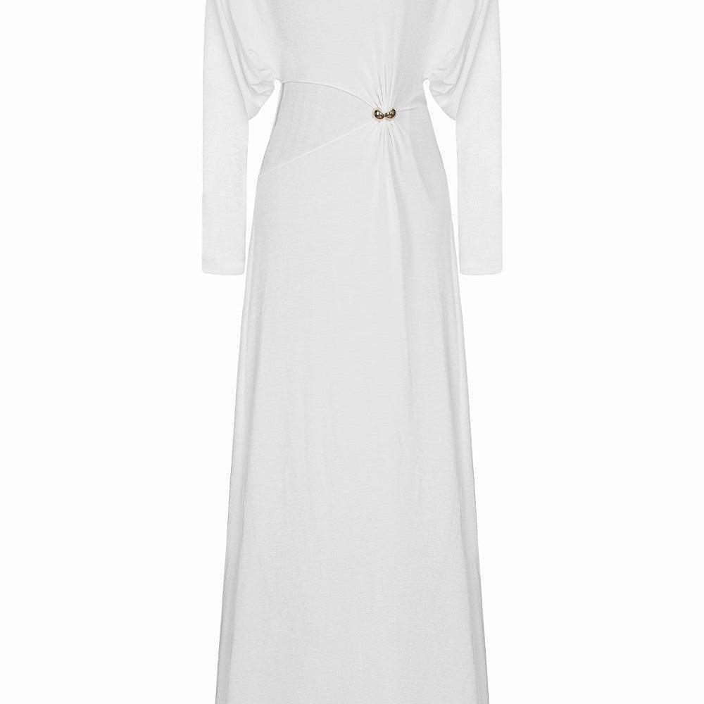 Diva Straight Boat Neck Knitted Fabric Maxi Dress - MEAN BLVD