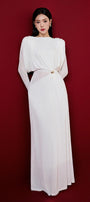 Diva Straight Boat Neck Knitted Fabric Maxi Dress - MEAN BLVD