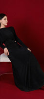 Diva Straight Boat Neck Knitted Fabric Maxi Dress - MEAN BLVD