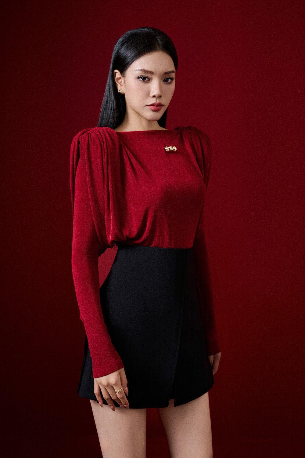 Diva Straight Long Sleeved Knitted Fabric Top - MEAN BLVD