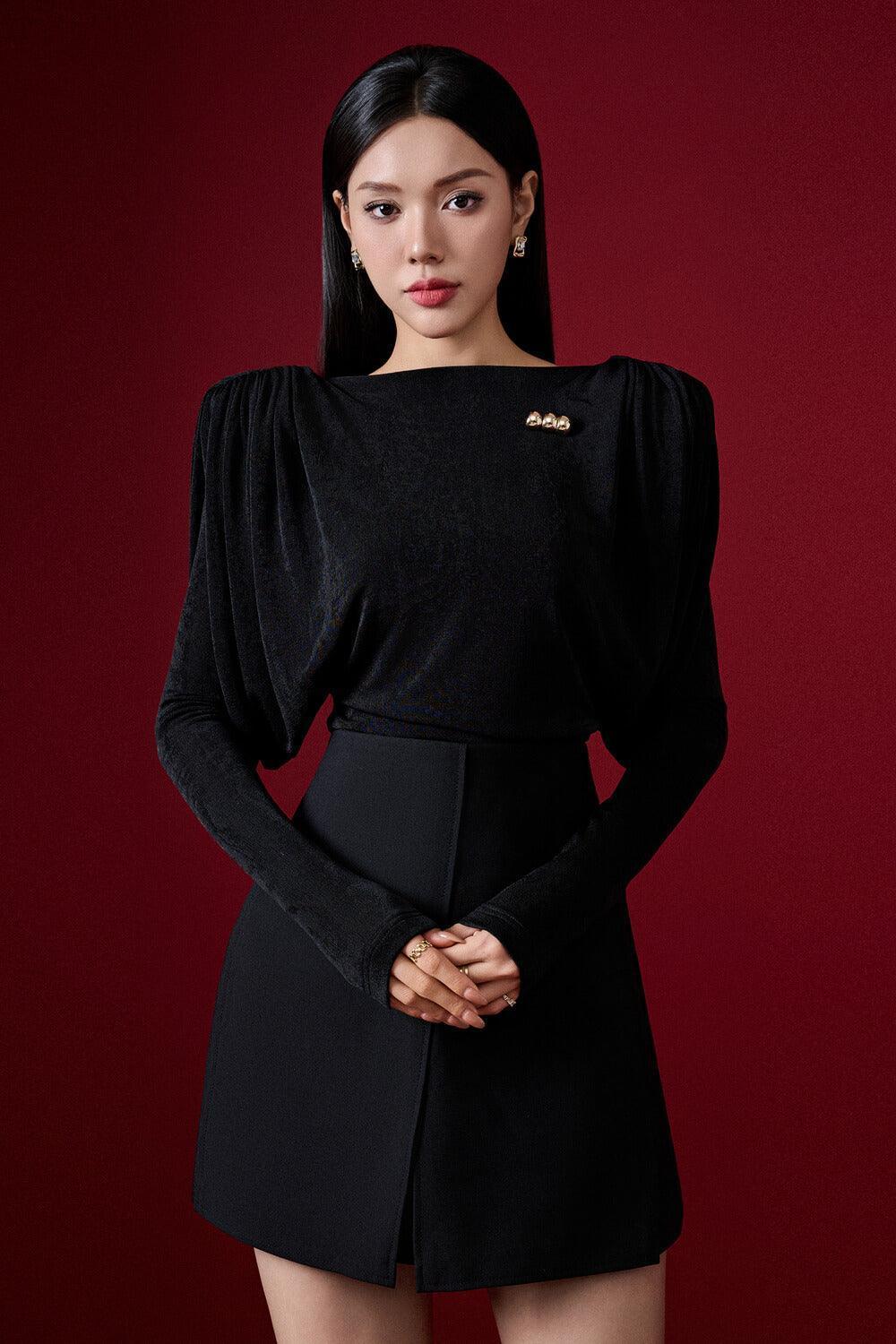 Diva Straight Long Sleeved Knitted Fabric Top - MEAN BLVD
