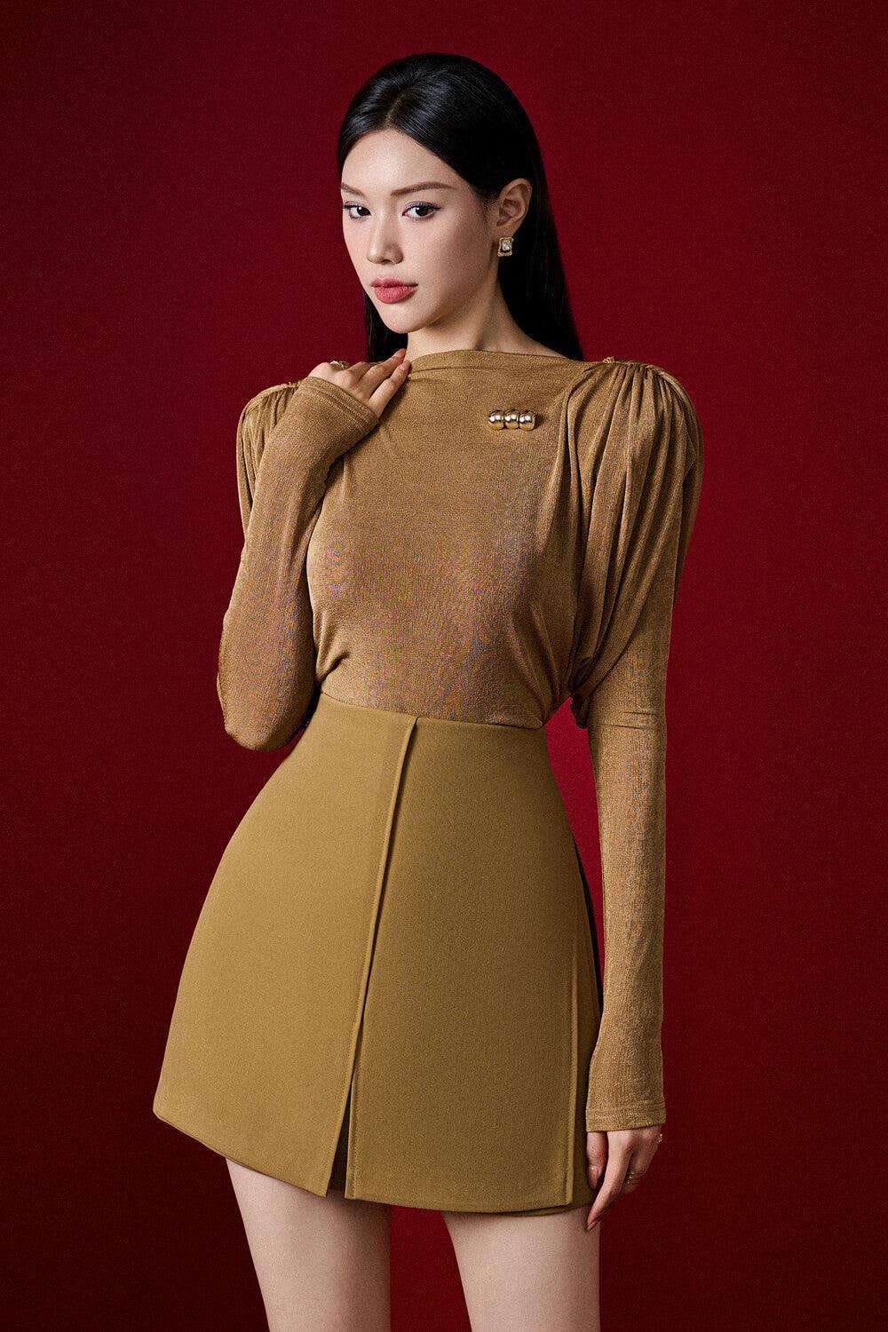 Diva Straight Long Sleeved Knitted Fabric Top - MEAN BLVD