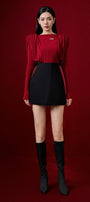 Diva Straight Long Sleeved Knitted Fabric Top - MEAN BLVD