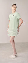 Dolen Straight Feather Linen Cotton Mini Dress - MEAN BLVD