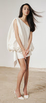 Doll Bubble One Shoulder Velvet Burlap Top - MEAN BLVD