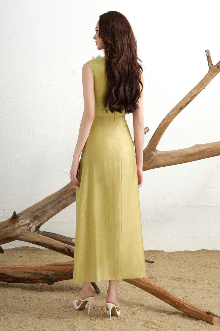 Dona A-line Sleeveless Silk Chiffon Floor Length Dress - MEAN BLVD