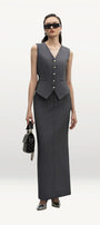 Donna Hourglass V-Neck Corduroy Vest - MEAN BLVD