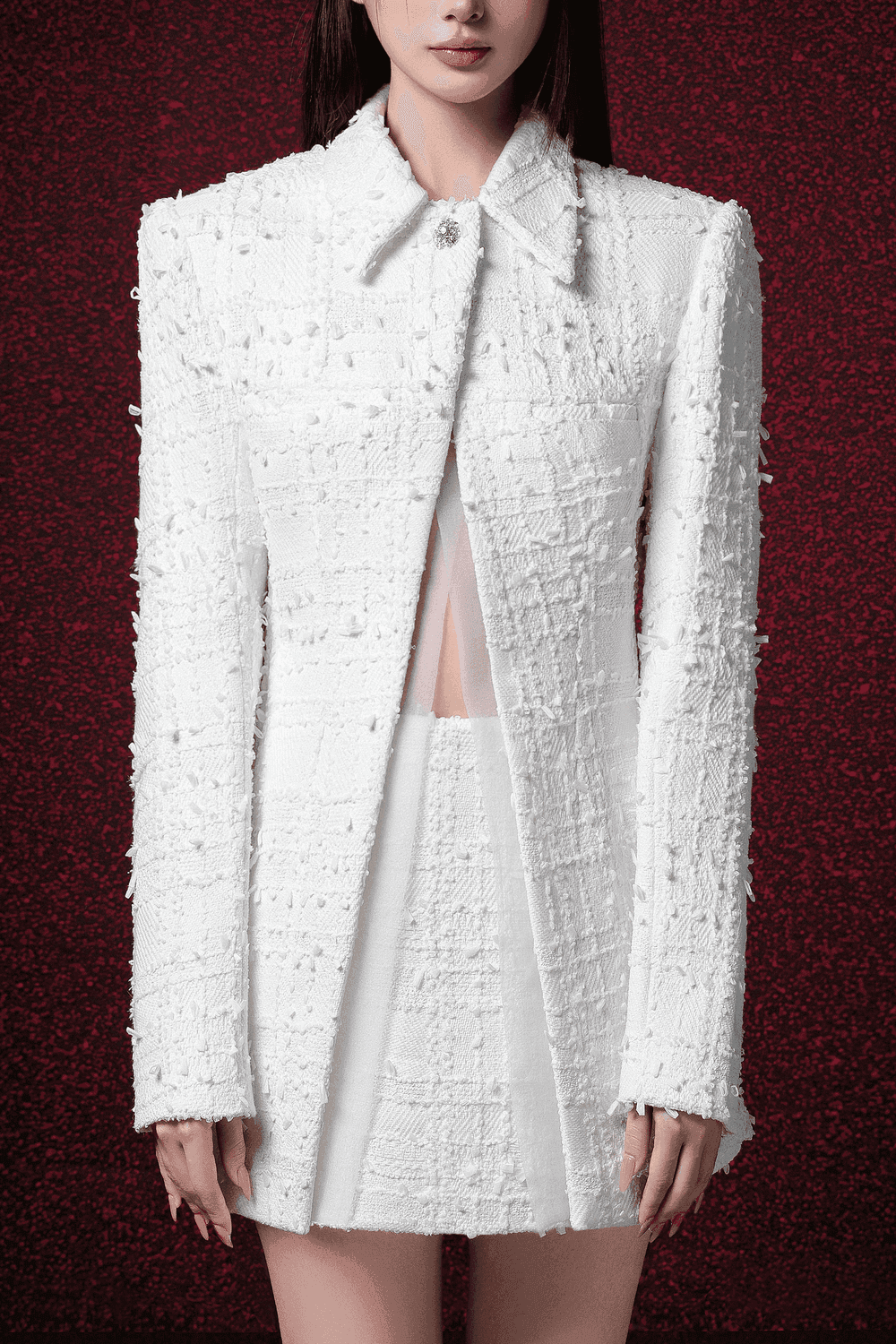 Donna Straight Square Shoulder Tweed Blazer - MEAN BLVD