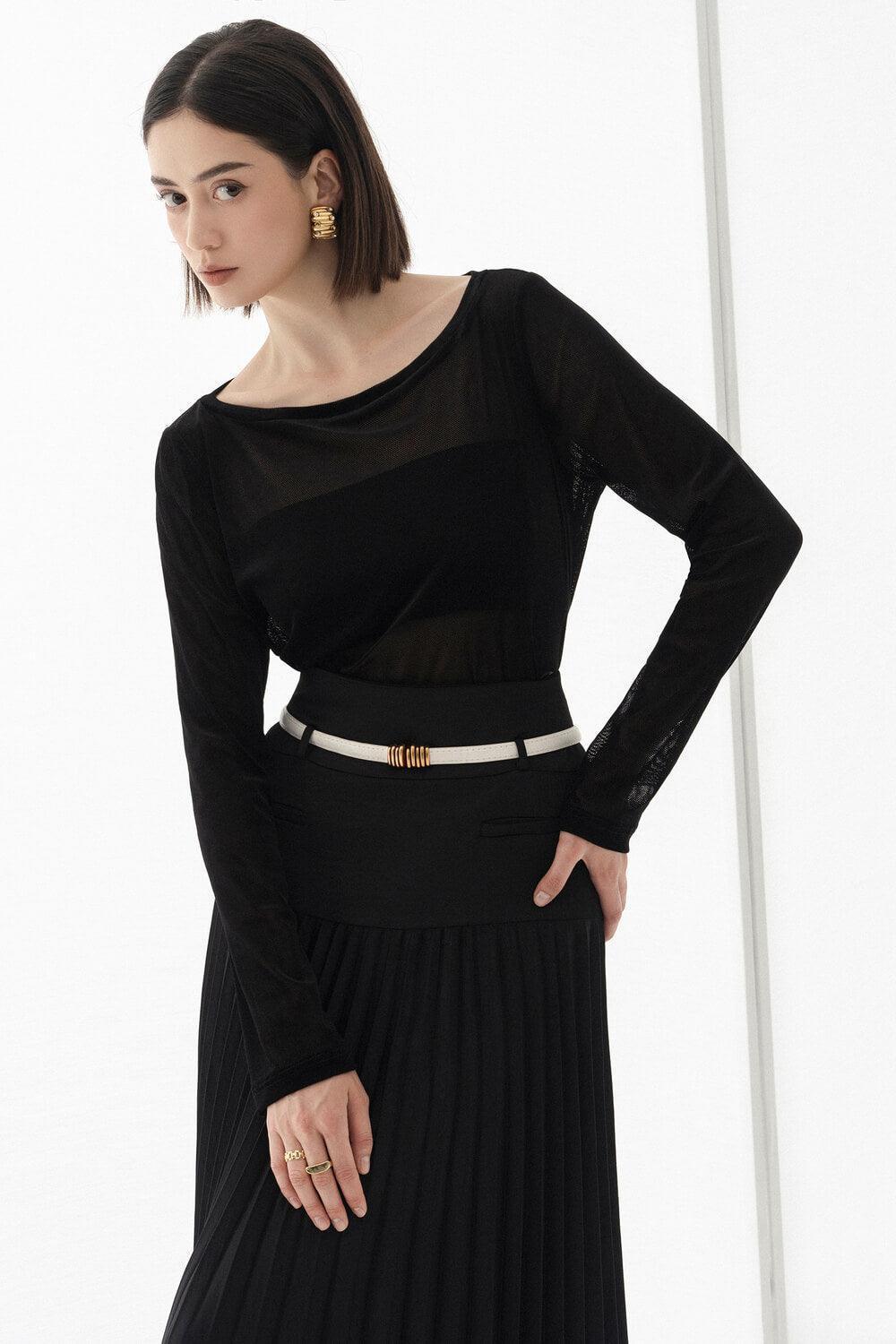 Doris Drop Waist Pleated Silk Midi Skirt - MEAN BLVD