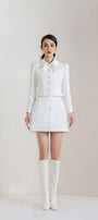 Dorothy A-line Button Tweed Mini Skirt - MEAN BLVD