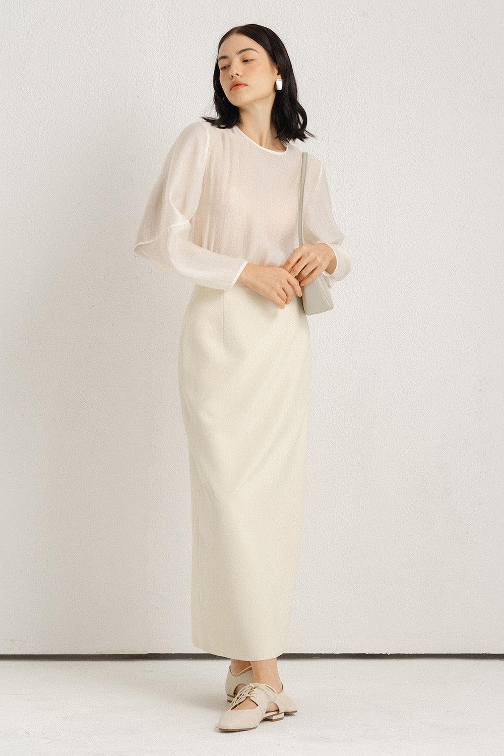 Dorsey Straight Jewel Neck Organza Top - MEAN BLVD