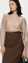 Dorsey Straight Jewel Neck Organza Top - MEAN BLVD