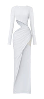 Douglas Asymmetric Cut-Out Elastic Spandex Floor Length Dress - MEAN BLVD