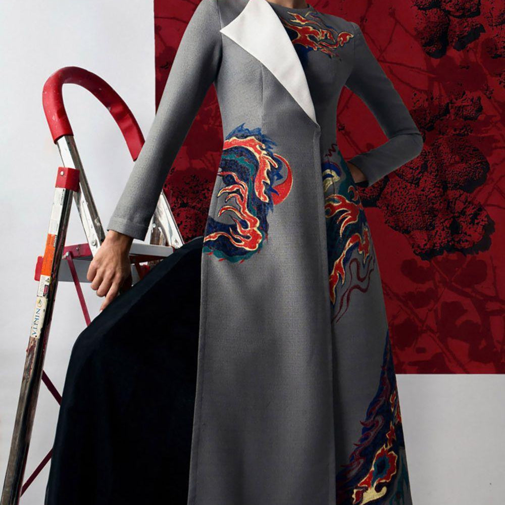 Dragon A-line Draped Organza Maxi Skirt - MEAN BLVD