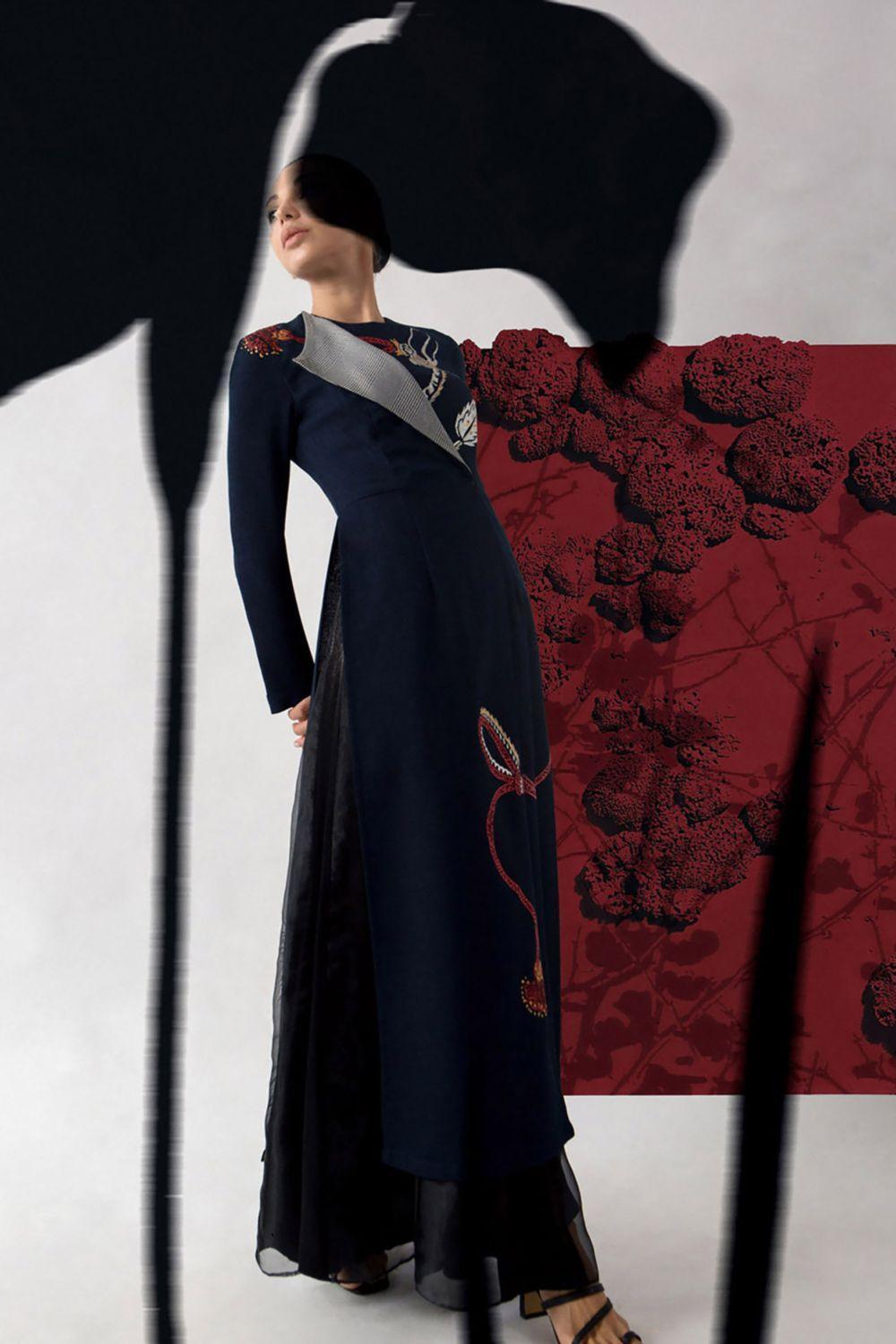 Dragon A-line Draped Organza Maxi Skirt - MEAN BLVD